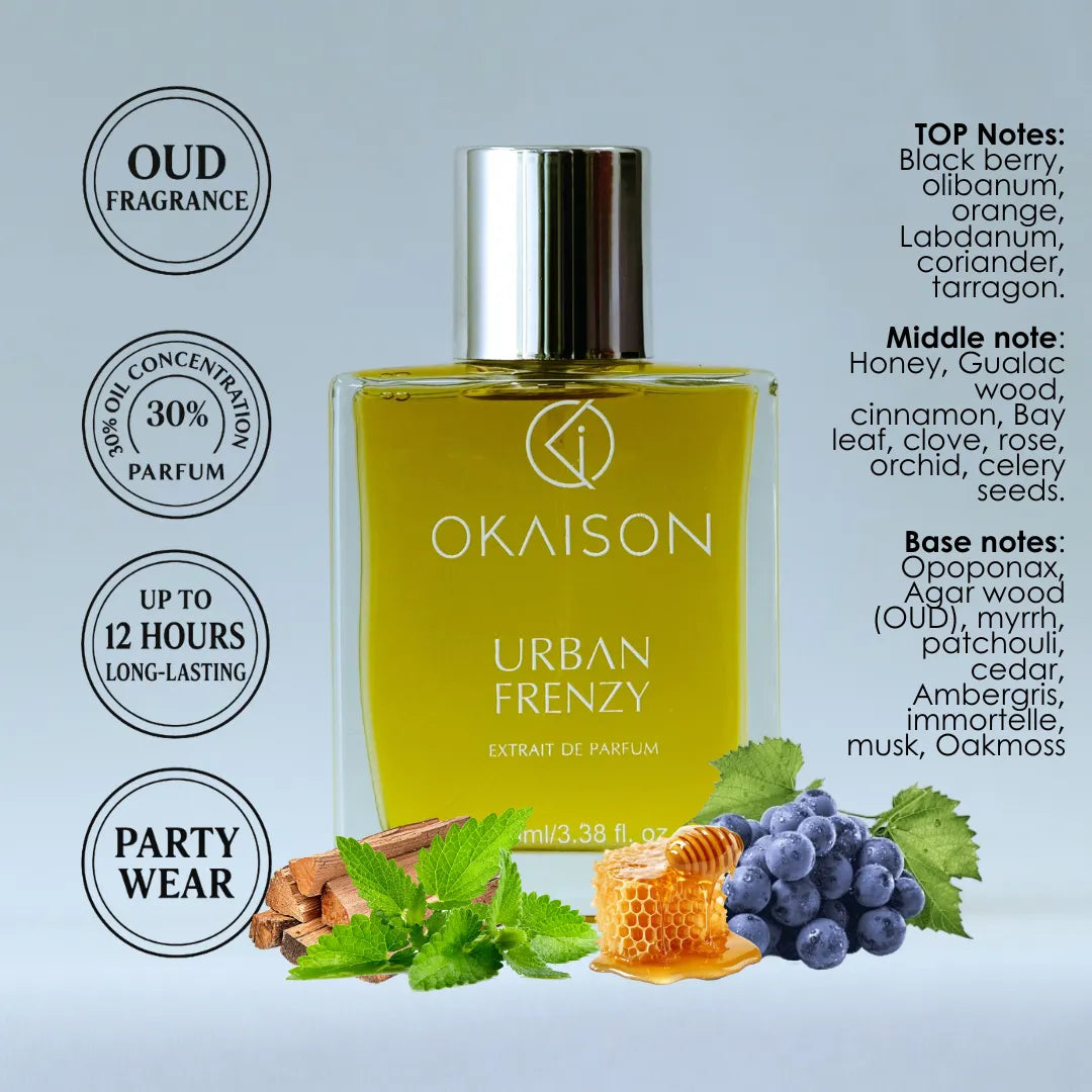 OKAISON URBAN FRENZY| Oud fragrance|100ml Extrait de parfum| perfume with oud|