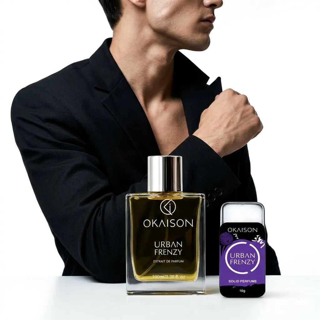 OKAISON Urban Frenzy Power Duo |  Urban Frenzy Body Perfume  +  Urban Frenzy Solid Perfume | Long-Lasting Party & Night Occasion Fragrance Set