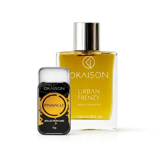 OKAISON Night Authority Perfume Duo | Urban Frenzy Body Perfume + Pinnacle Solid Perfume | Long-Lasting Occasion Fragrance Set
