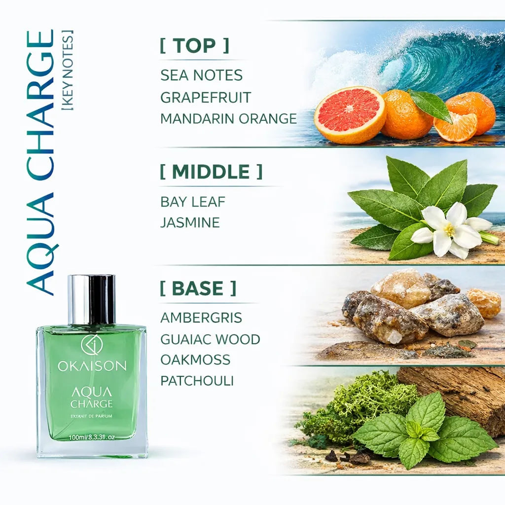 OKAISON AQUA CHARGE|INVICTUS Fragrance|100ml Extrait de parfum| perfume with Invictus.|